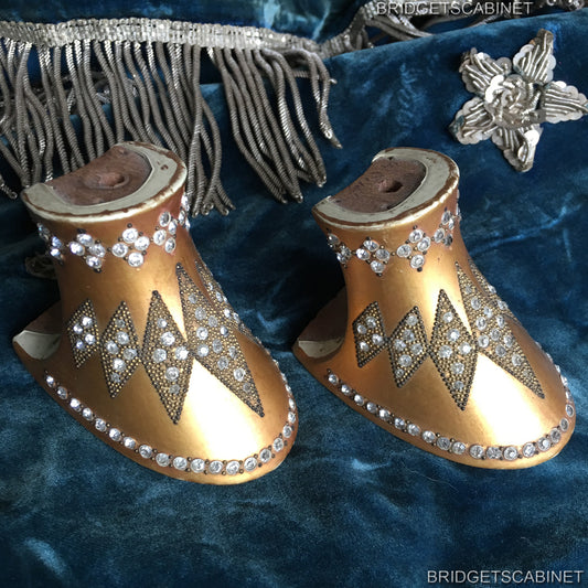 Pair of 1920s Flapper Shoe Heels RHinestones