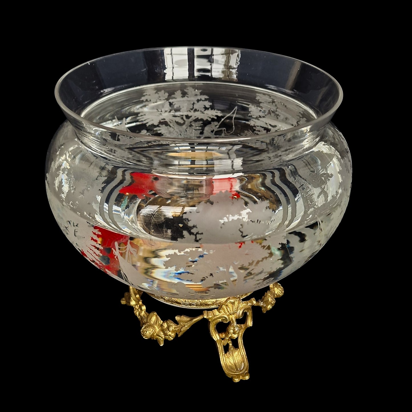 Rare Antique Baccarat Crystal Aquarium