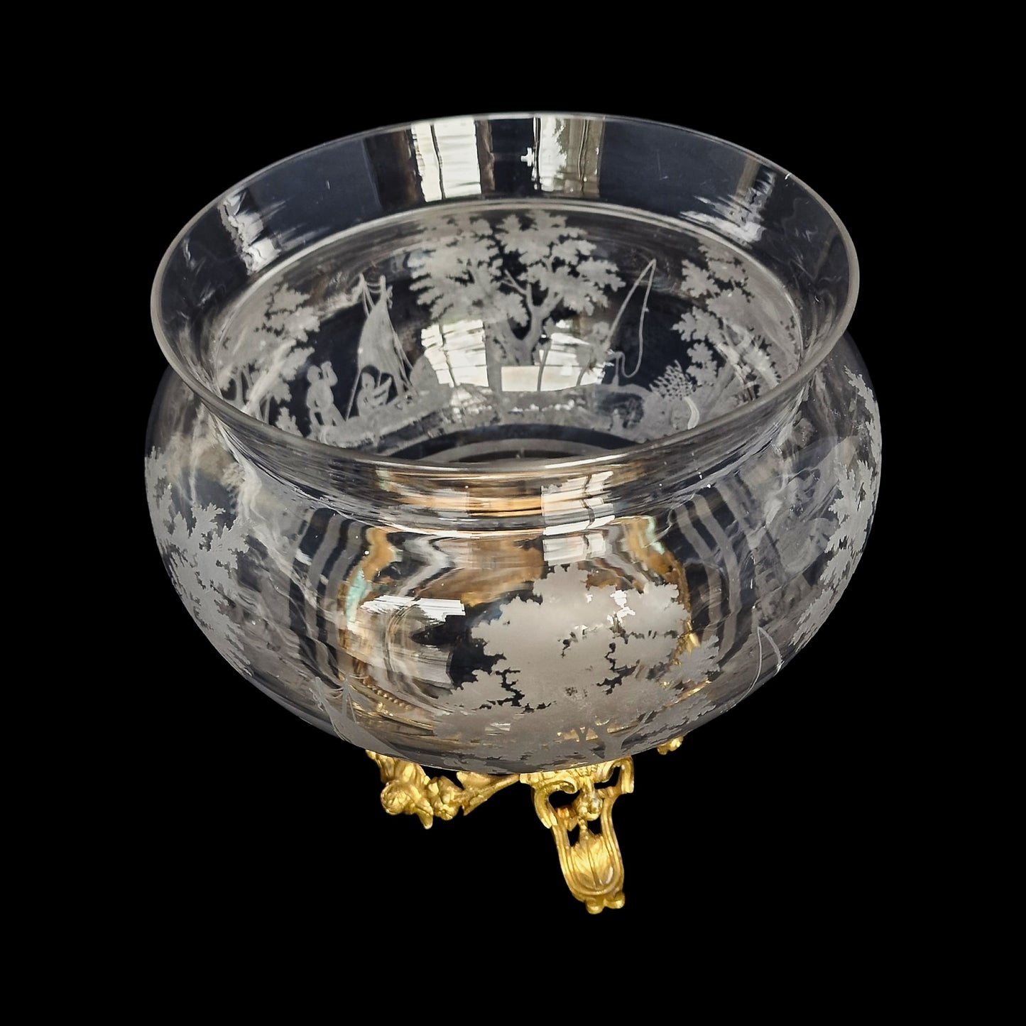 Rare Antique Baccarat Crystal Aquarium