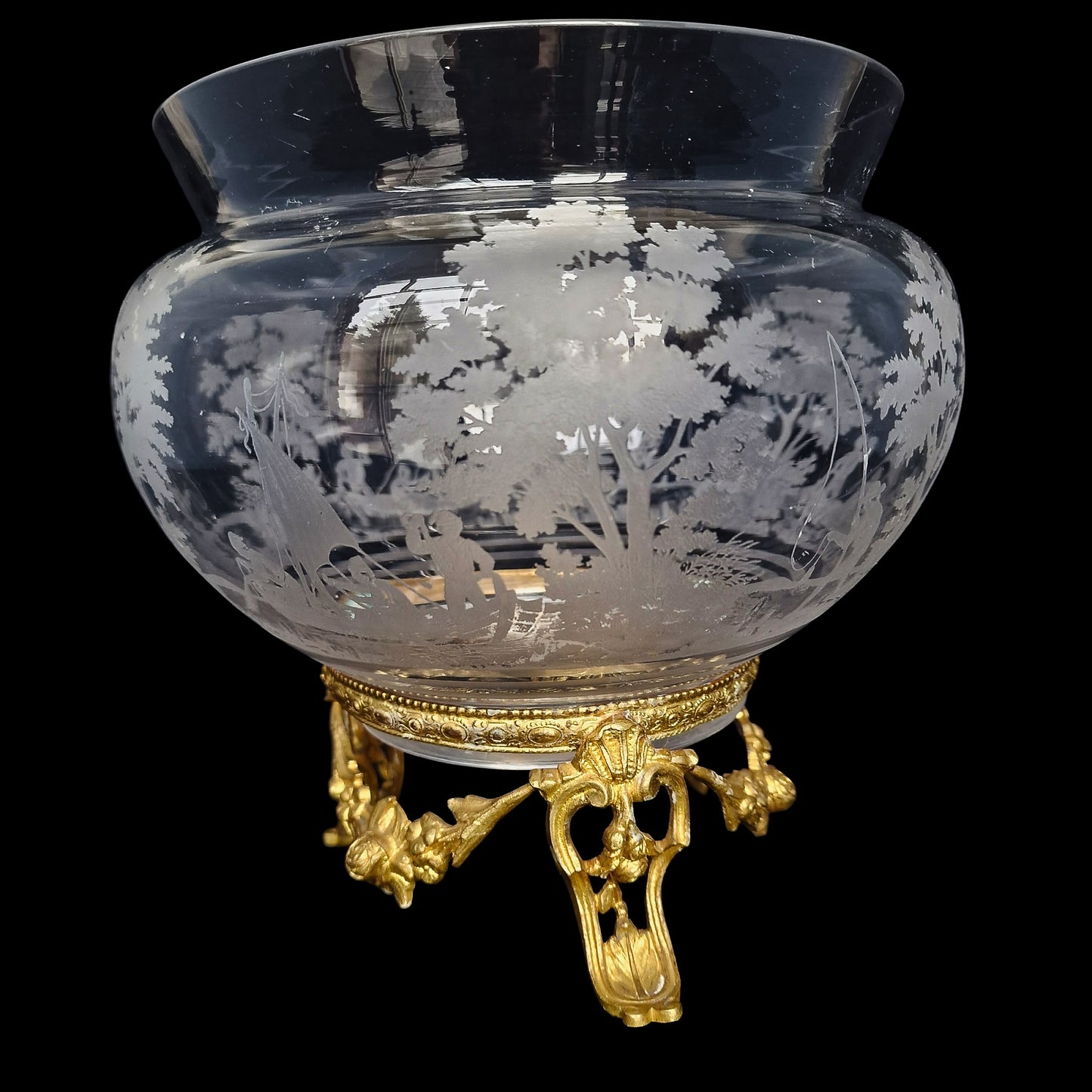Rare Antique Baccarat Crystal Aquarium