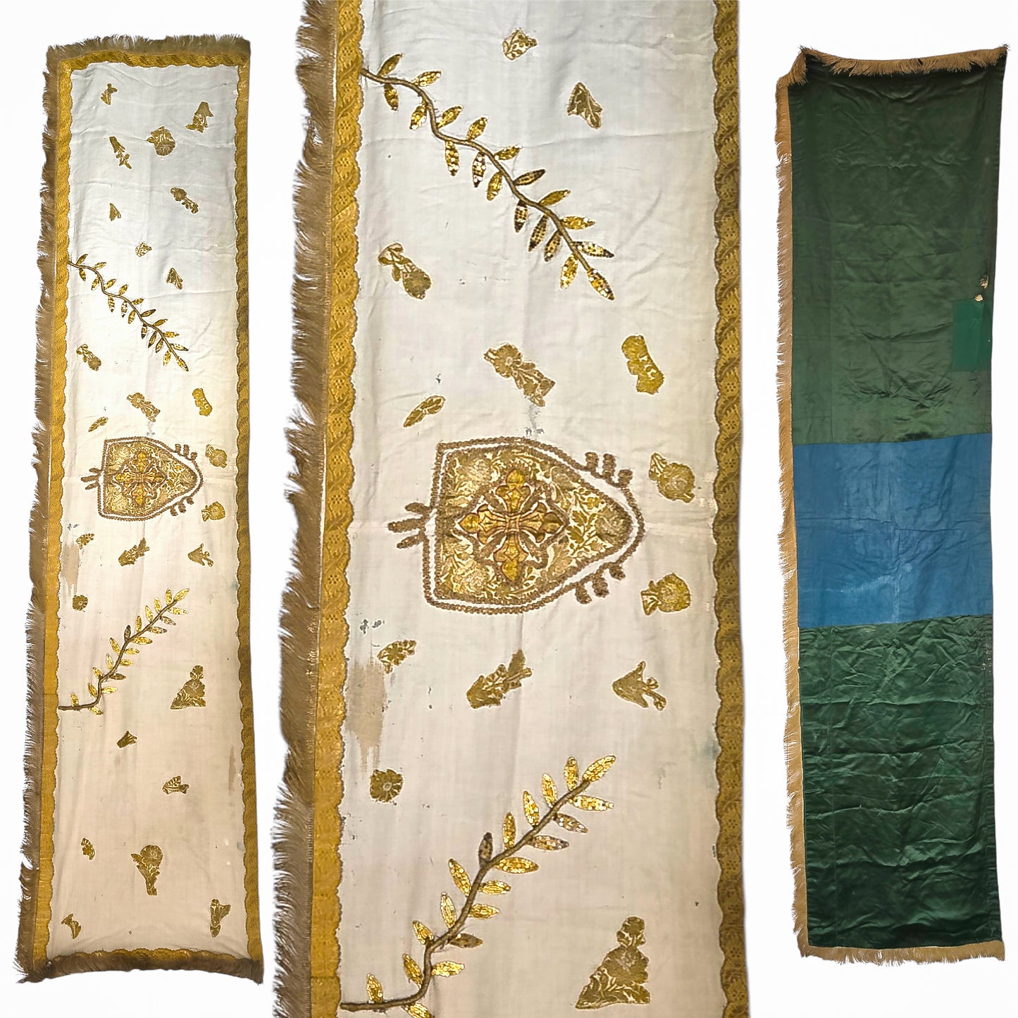 19th-century French Church Altar Cloth or Religious Table Runner