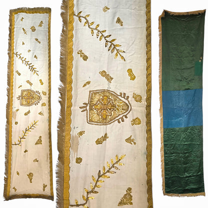 19th-century French Church Altar Cloth or Religious Table Runner