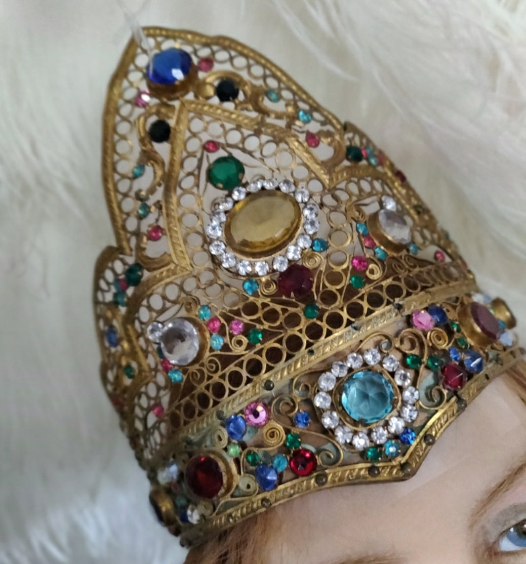 Antique Kokoshnik Mucha Headdress Crown