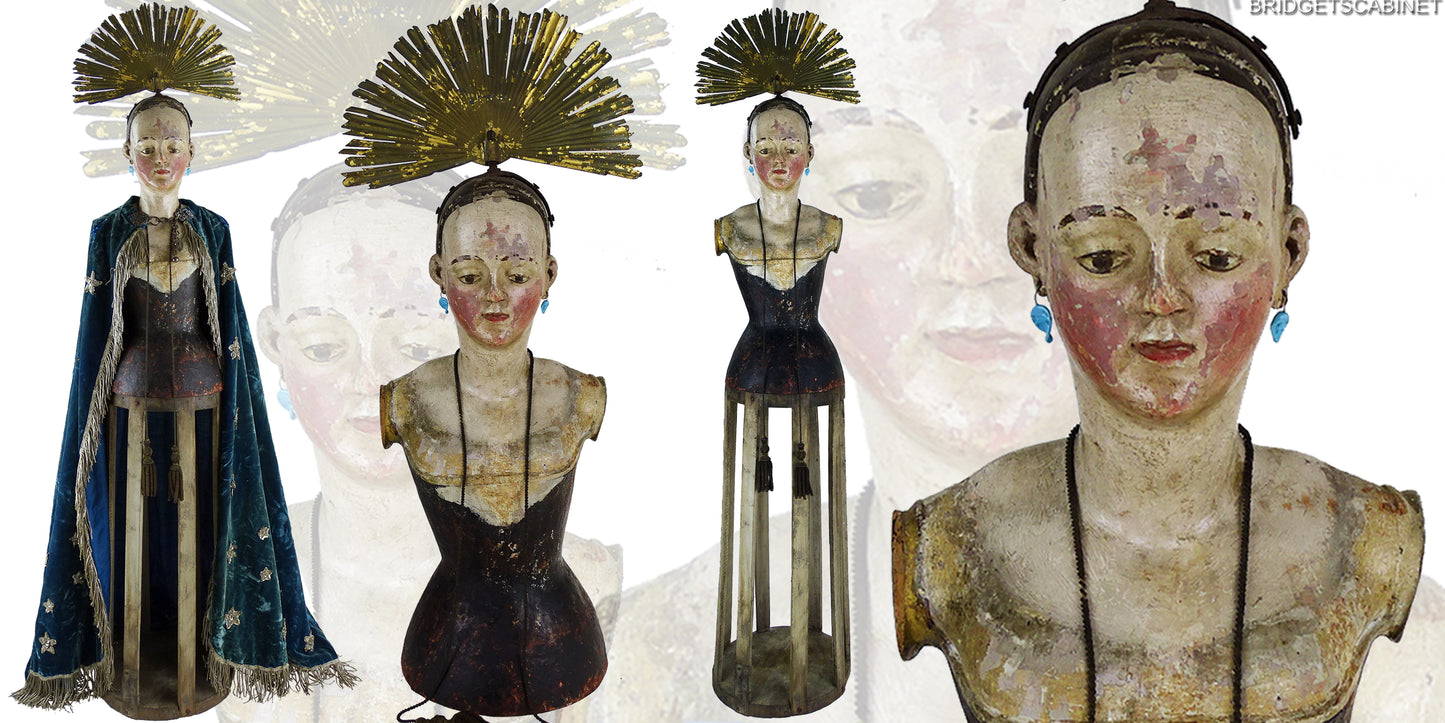 1700s Very Rare Madonna Santos Cage Doll