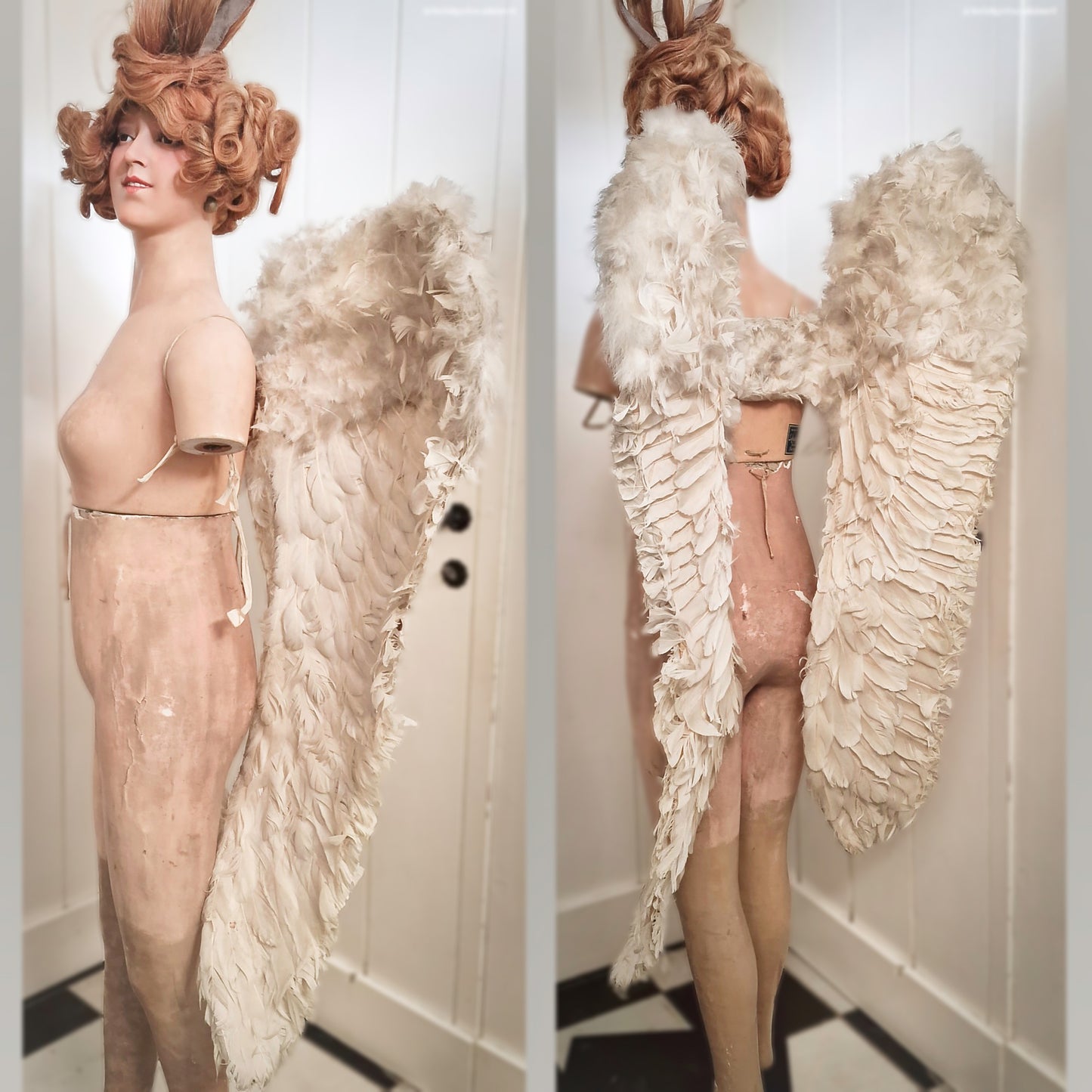 Rare Antique Angel Wings Feathered Design (Early 1900s)