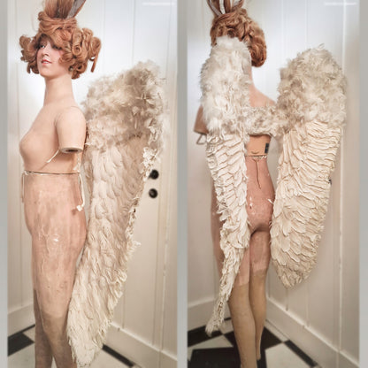 Rare Antique Angel Wings Feathered Design (Early 1900s)