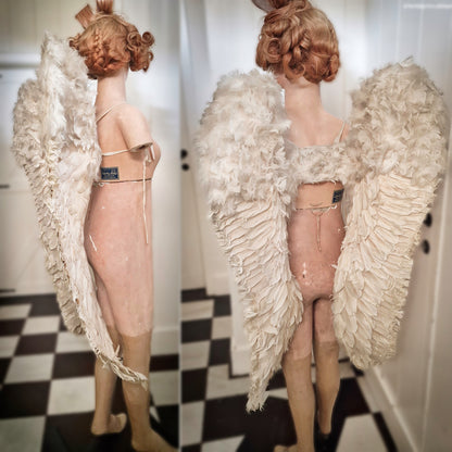 Rare Antique Angel Wings Feathered Design (Early 1900s)