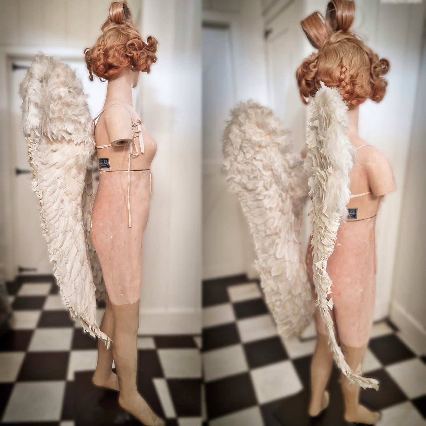 Rare Antique Angel Wings Feathered Design (Early 1900s)