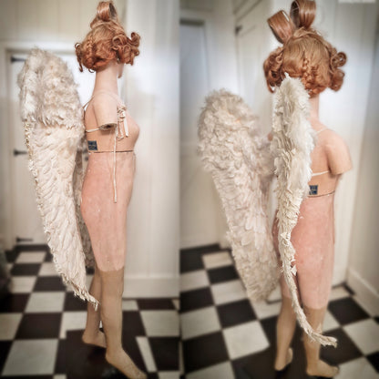 Rare Antique Angel Wings Feathered Design (Early 1900s)