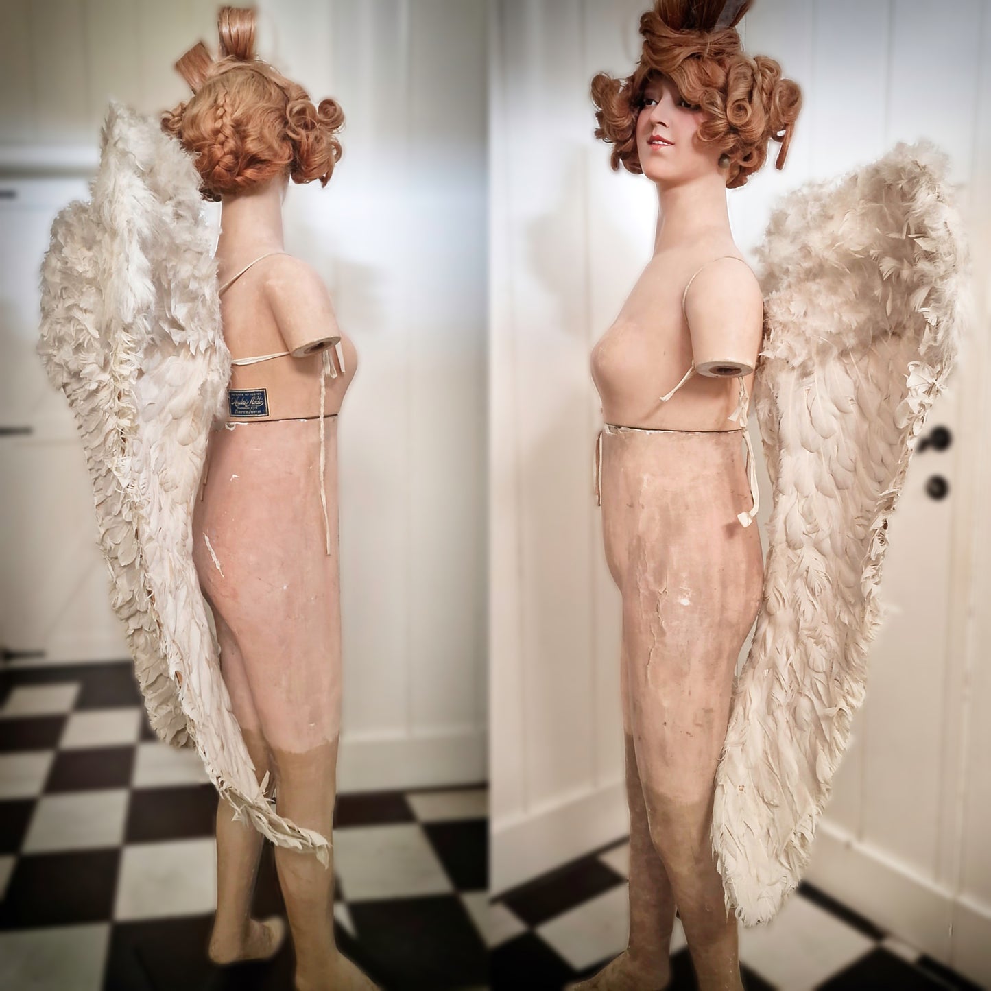 Rare Antique Angel Wings Feathered Design (Early 1900s)