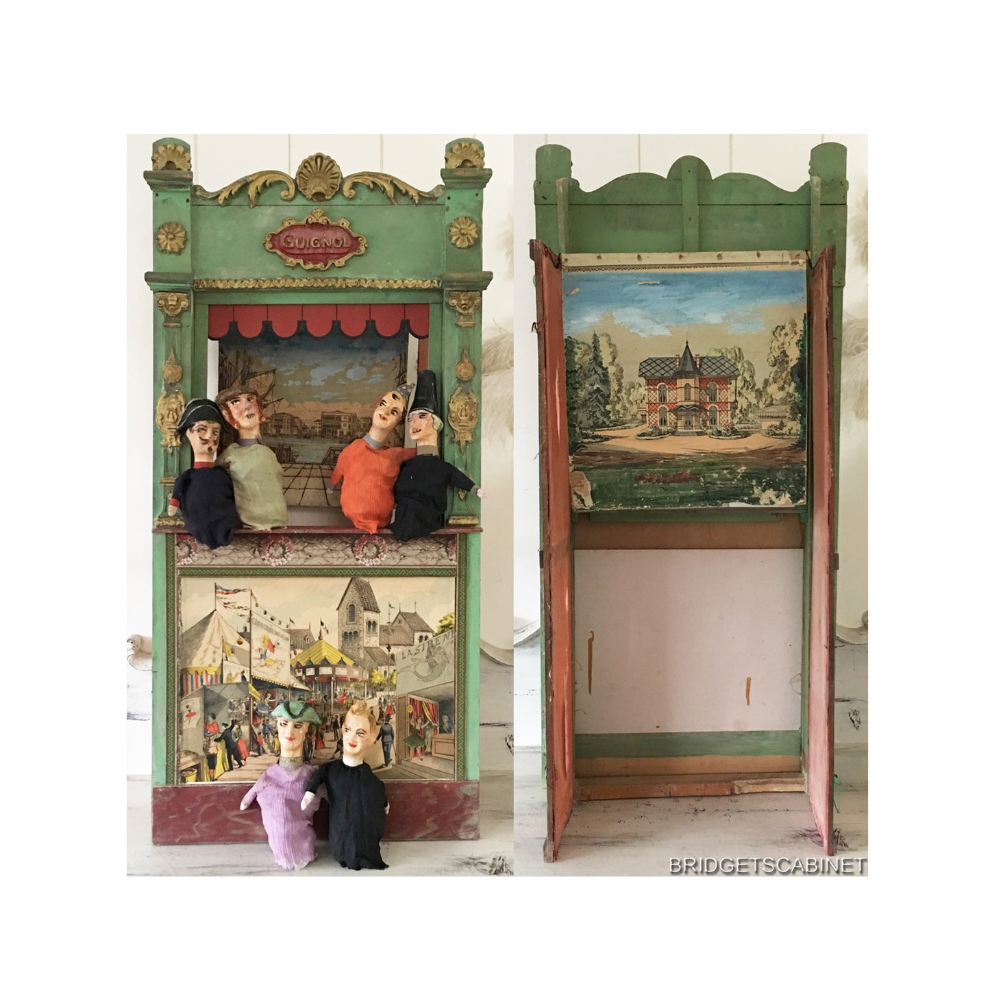 Guignol Puppet Theater with 6 Puppets