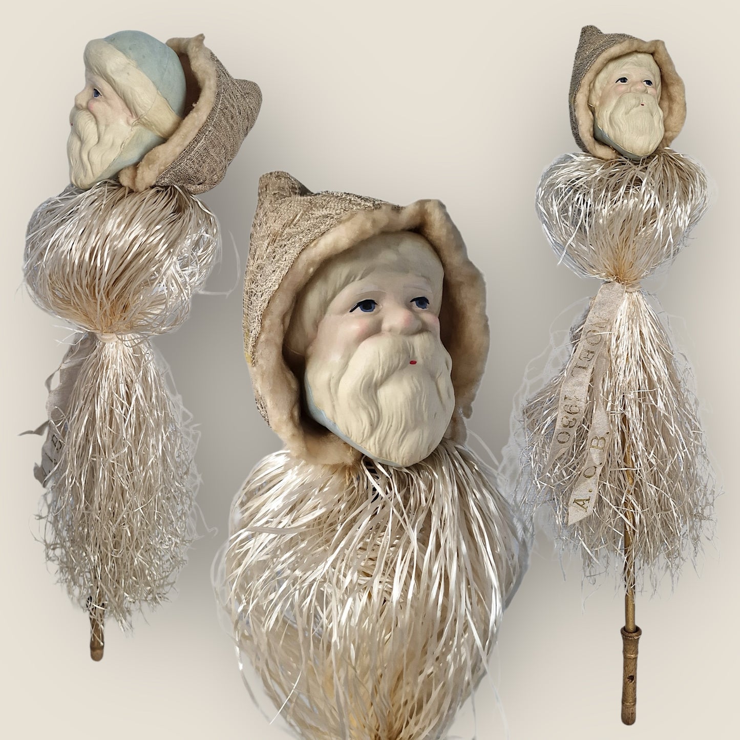 Rare 1930s French Santa Christmas Marotte Whistle