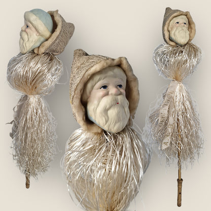 Rare 1930s French Santa Christmas Marotte Whistle
