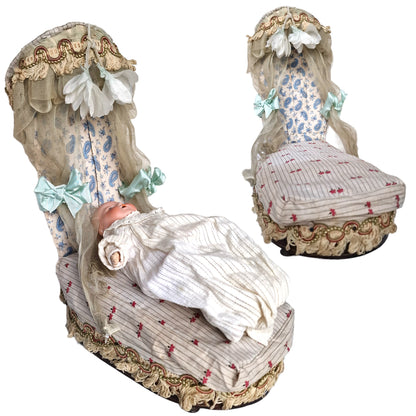 Antique Foldable Doll Bed