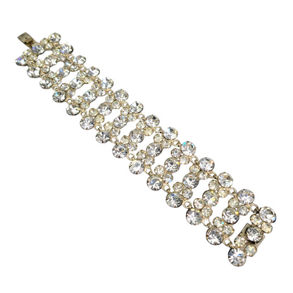 Vintage Rhinestone Bracelet Crystal Flapper