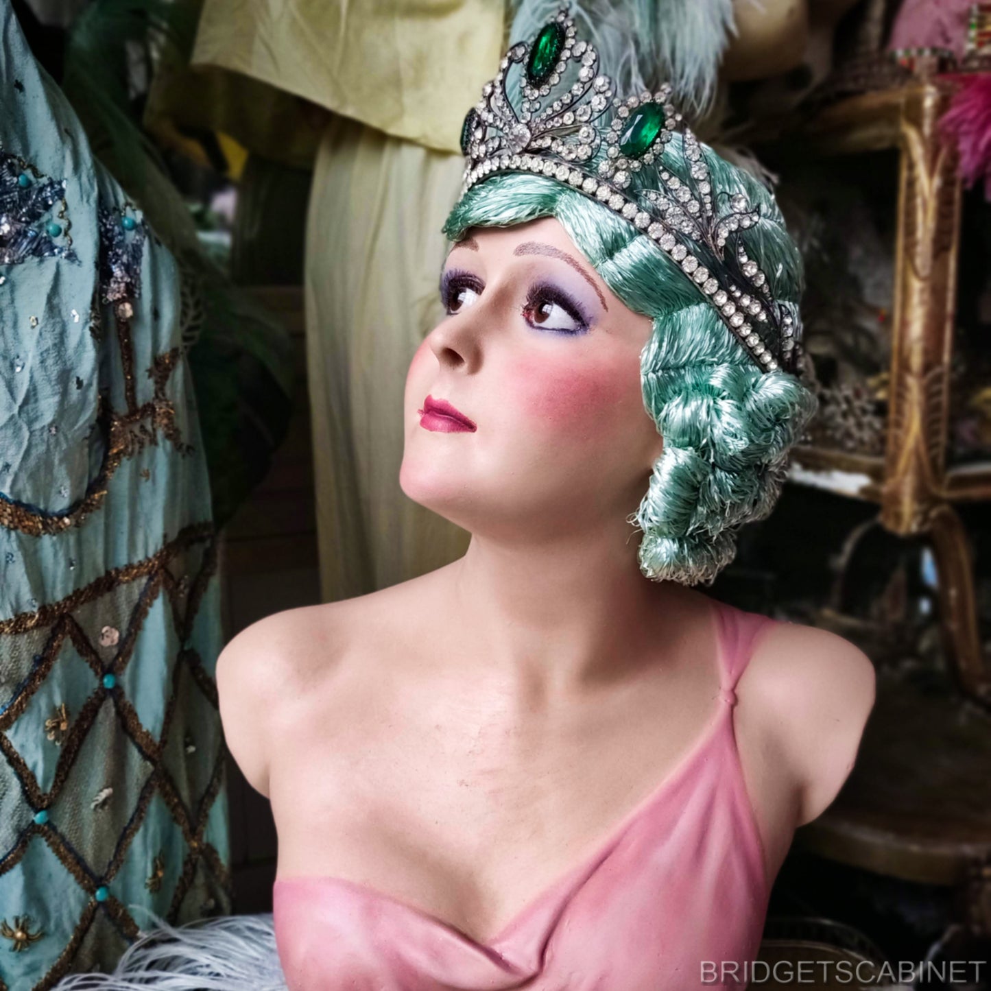 1920 P. Imans Wax Bust Pink Dress