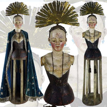 1700s Very Rare Madonna Santos Cage Doll