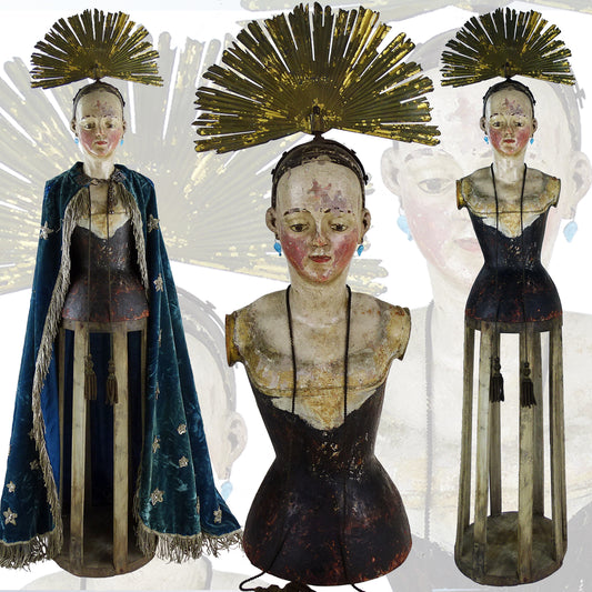 1700s Very Rare Madonna Santos Cage Doll
