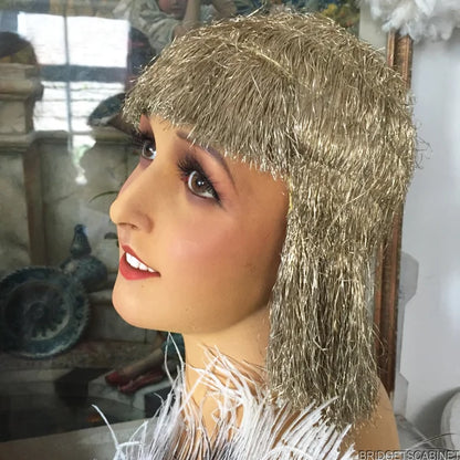 1920s Gold Bullion Evening Flapper Wig
