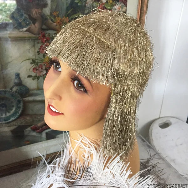 1920s Gold Bullion Evening Flapper Wig