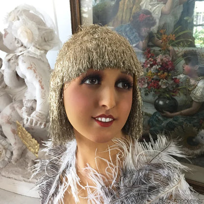 1920s Gold Bullion Evening Flapper Wig
