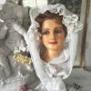 1910 French Countertop Wax Girl Bust