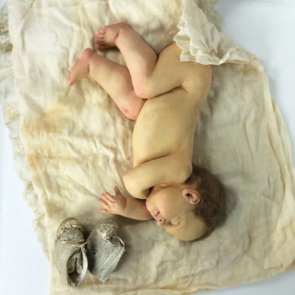 1850s Rare Post Mortem Wax Baby Mannequin
