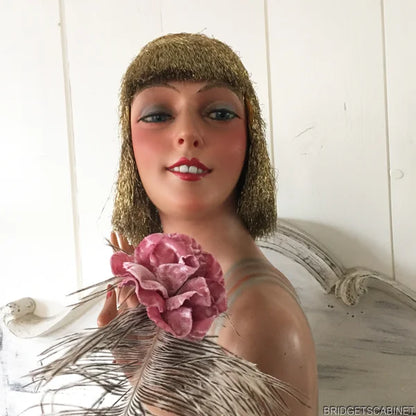 1920s Gold Metal Bullion Flapper Wig