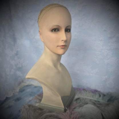 Vintage 1930s Plaster Mannequin Bust – Art Deco Elegance