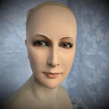 Vintage 1930s Plaster Mannequin Bust – Art Deco Elegance