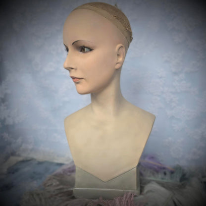 Vintage 1930s Plaster Mannequin Bust – Art Deco Elegance