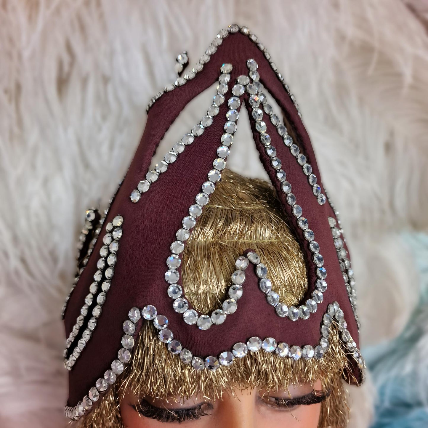 Rare Vintage French Theater Headdress – Rhinestone-Embellished