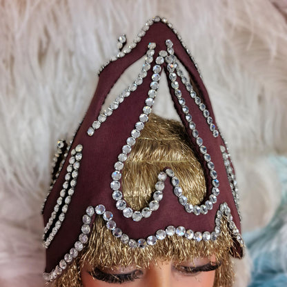 Rare Vintage French Theater Headdress – Rhinestone-Embellished