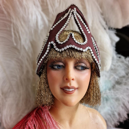 Rare Vintage French Theater Headdress – Rhinestone-Embellished