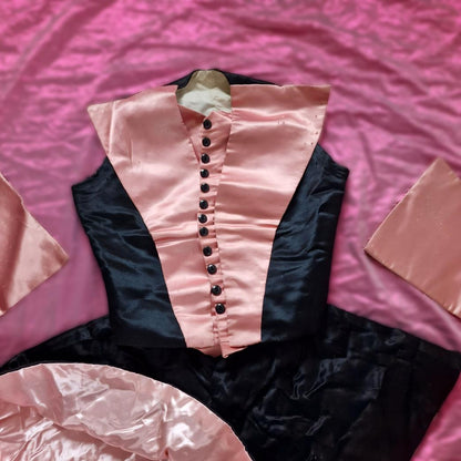 Antique 1900s French Burlesque Showgirl Costume – Rare 3-Piece Set