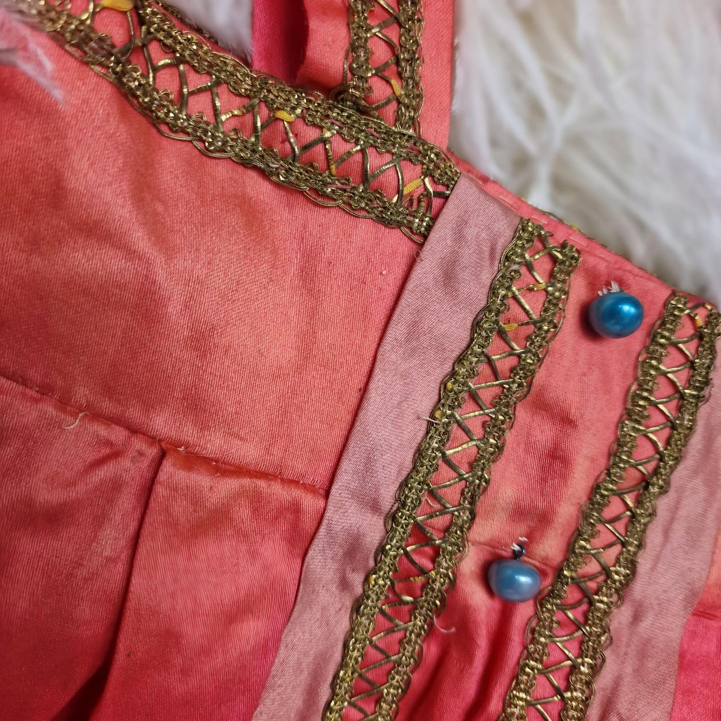 Antique Orange-Pink Children's Dress – French Theater Costume