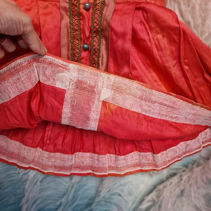 Antique Orange-Pink Children's Dress – French Theater Costume