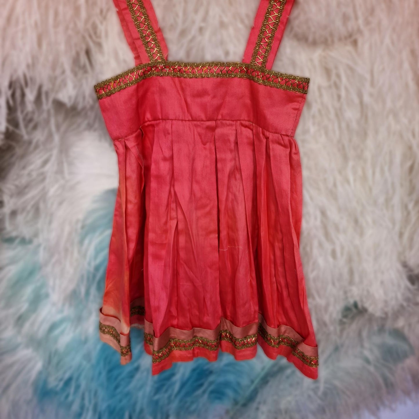 Antique Orange-Pink Children's Dress – French Theater Costume
