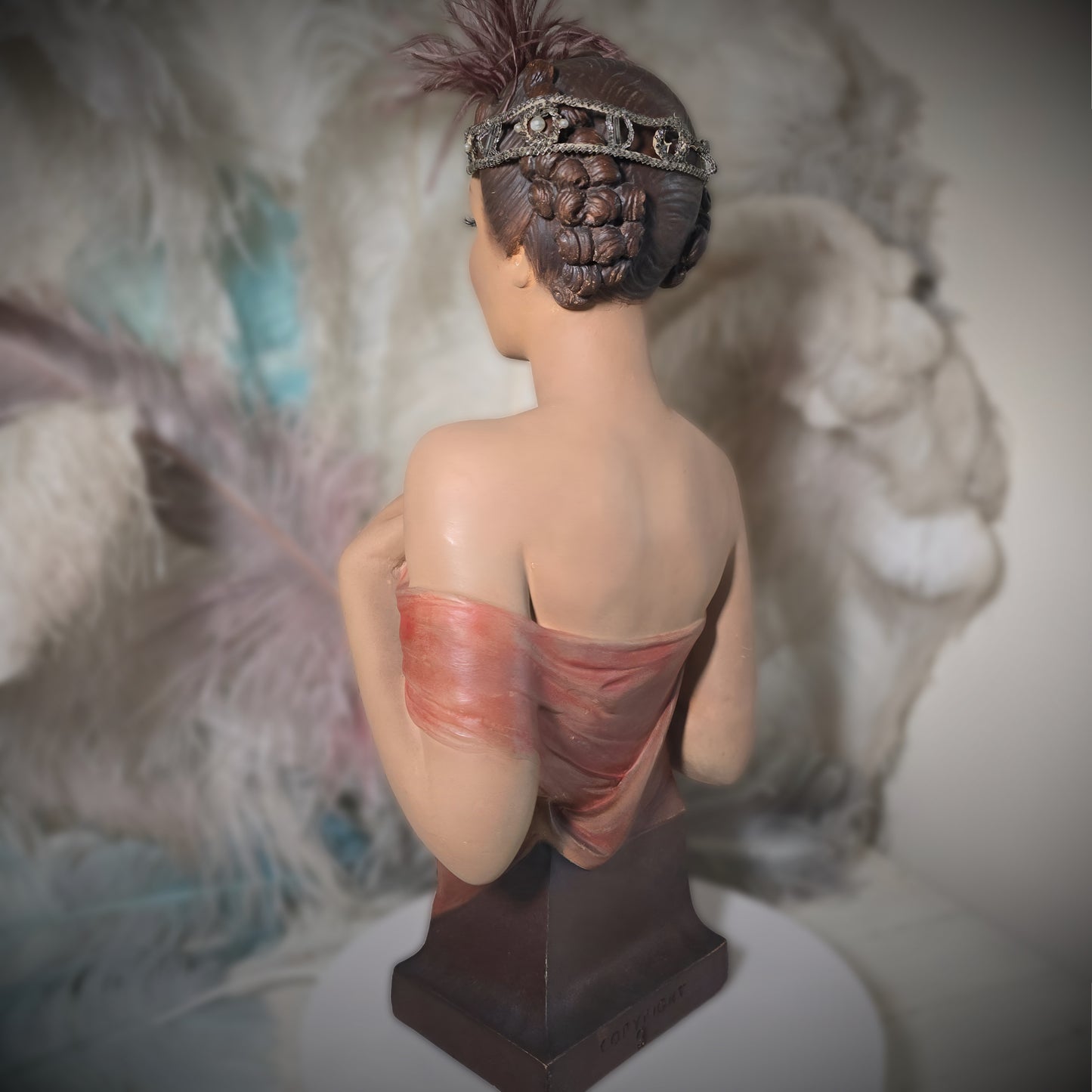 1930s Rare French Counter Top Bust Signed