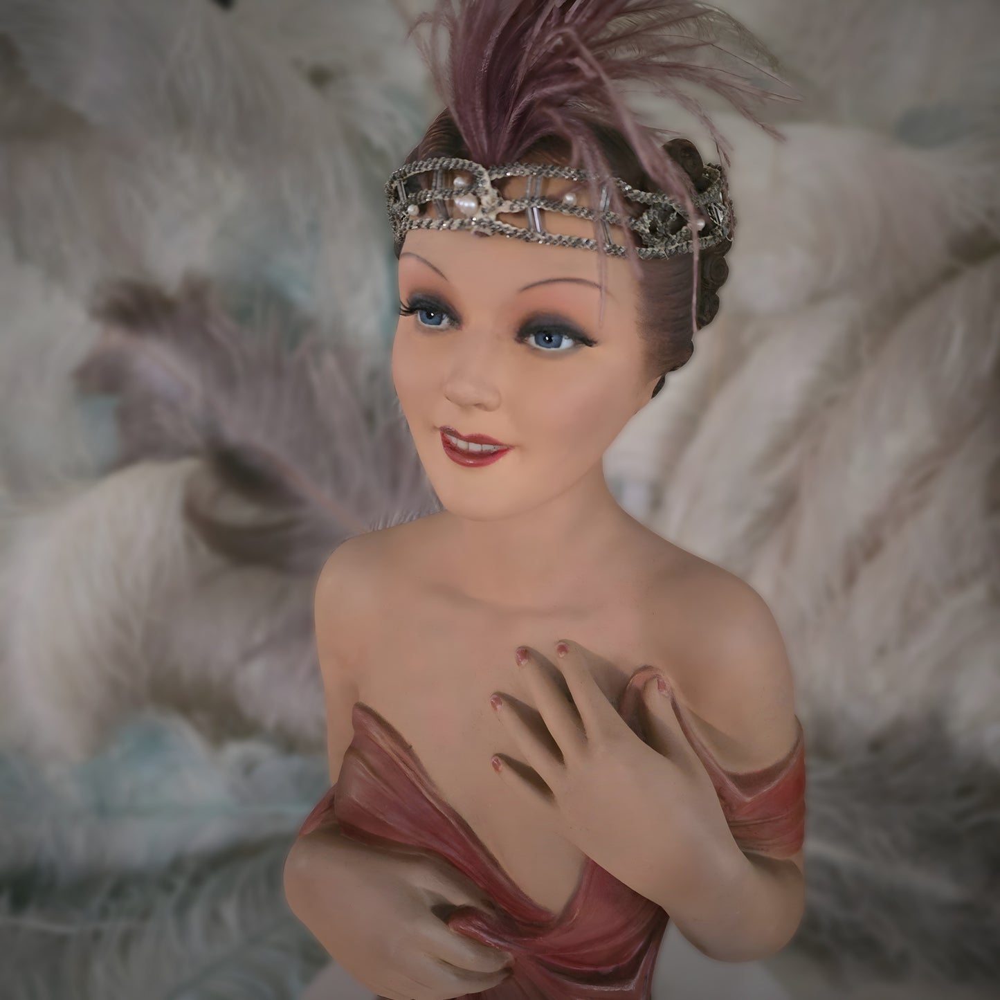1930s Rare French Counter Top Bust Signed