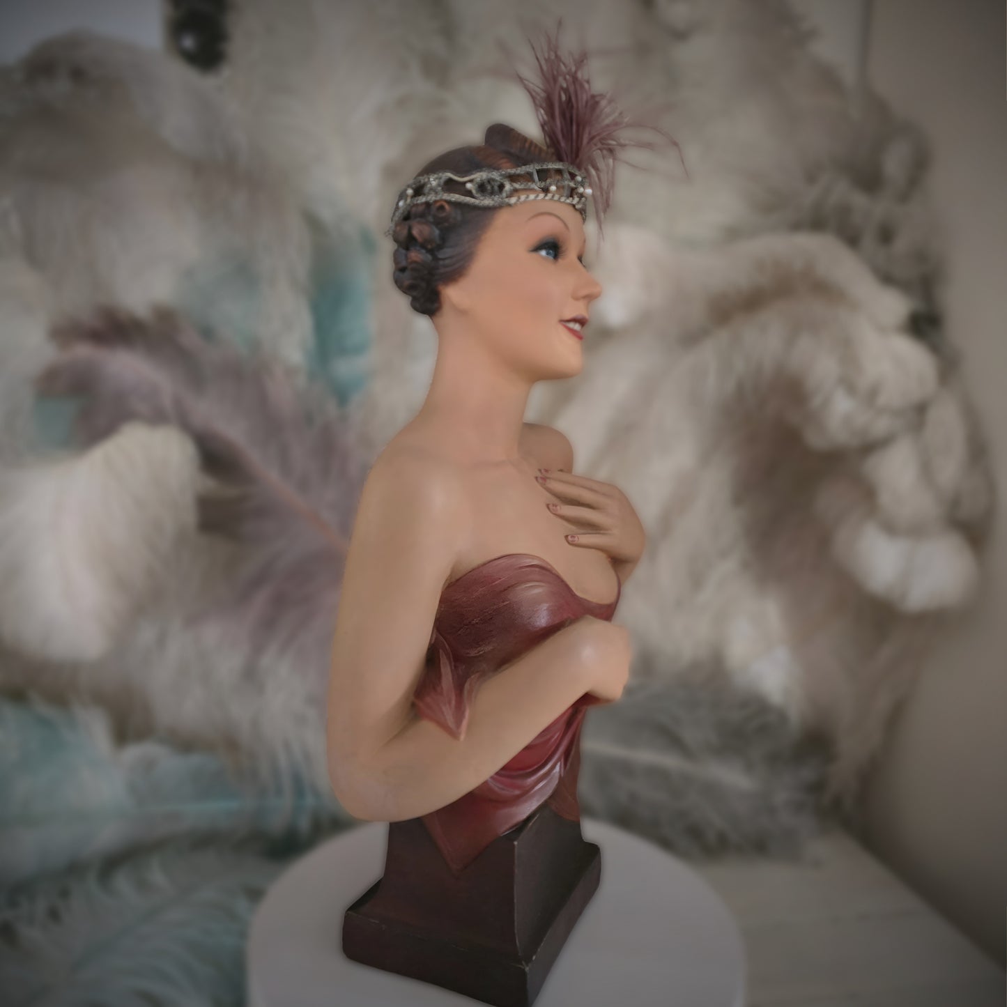 1930s Rare French Counter Top Bust Signed