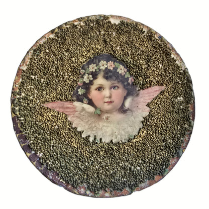 Pair of Unique French Folk Art Angel Plaques – Circa 1890