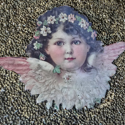 Pair of Unique French Folk Art Angel Plaques – Circa 1890