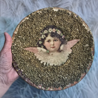Pair of Unique French Folk Art Angel Plaques – Circa 1890
