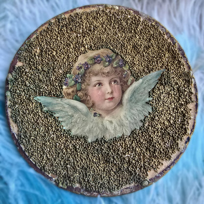 Pair of Unique French Folk Art Angel Plaques – Circa 1890