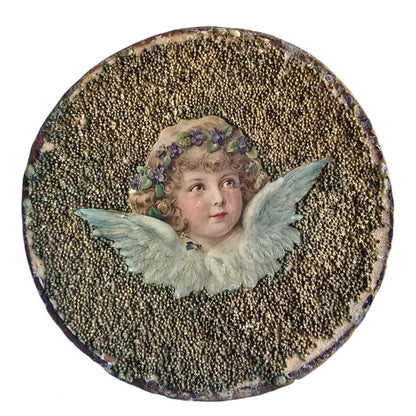 Pair of Unique French Folk Art Angel Plaques – Circa 1890