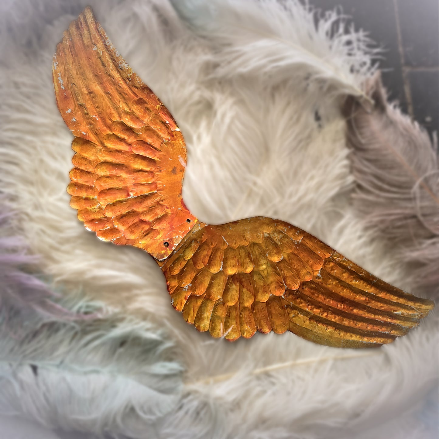 Charming Antique French Metal Wings – Early 20th Century
