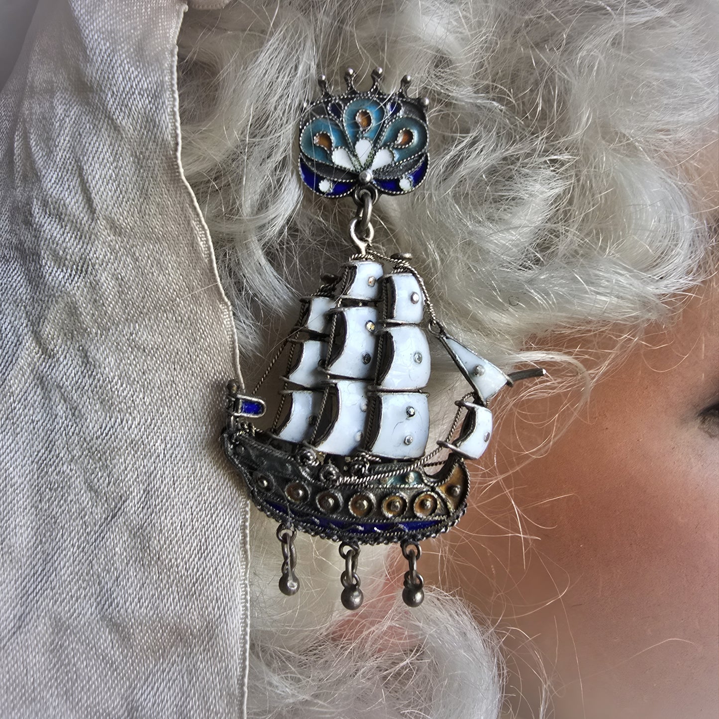 Exquisite Antique Silver Galleon Pendant – Renaissance Revival