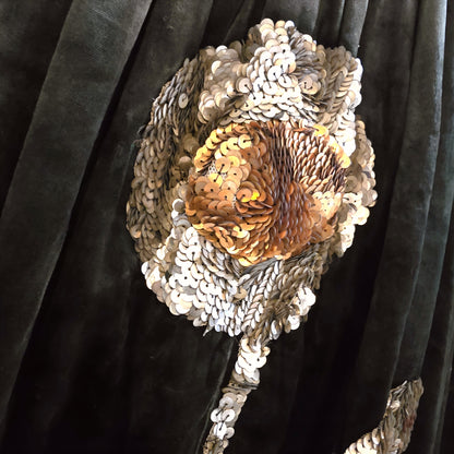 Antique French Clown/Pierrot Costume, c. 1900 • Velvet, Sequins, Florals & Lace