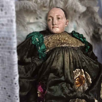 Antique French Clown/Pierrot Costume, c. 1900 • Velvet, Sequins, Florals & Lace